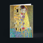 Cartão De Festividades Art Nouveau Natal, O Beijo de Gustav Klimt<br><div class="desc">Fácil de personalizar o cartão de Natal, basta adicionar os seus nomes! O Beijo (original Der Kuss) (1907-1908) de Gustav Klimt (1862-1918) é provavelmente o trabalho mais famoso de Gustav Klimt. Começou a trabalhar nesse sentido em 1907 e é o ponto alto do seu chamado "Período Ouro". O Beijo é...</div>