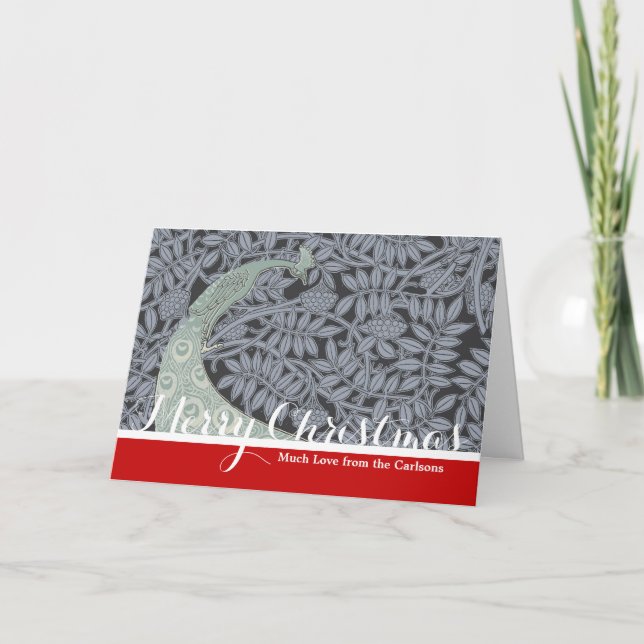 Cartão De Festividades Art Nouveau Peacock Classic Vintage Bird (Frente)