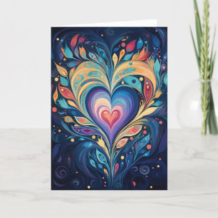 Cartão De Festividades Arte Abstrata de Amor Eterno