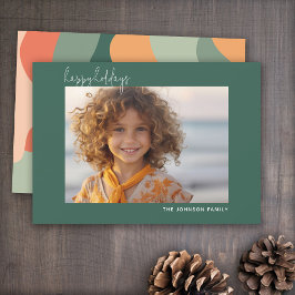 Cartão De Festividades Arte Abstrata de Linha Orgânica - 1 Foto Jade Cora