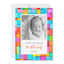 Arte abstrata FOTO Nome da Família Colorido Bebê A