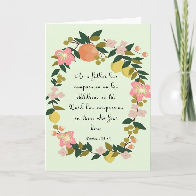 Cartão De Festividades Arte Cristã inspiradora - Salmo 103:13 (Frente)