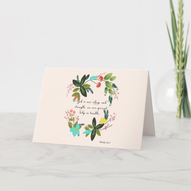 Cartão De Festividades Arte Cristã inspiradora - Salmo 46:1 (Frente)