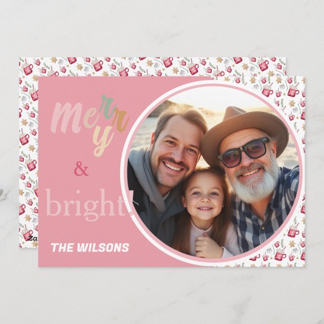 Cartão De Festividades Arte de Aquarela Feriado de Cacau Quente (Frente/Verso)