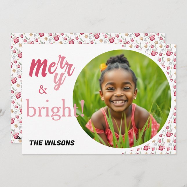 Cartão De Festividades Arte de Aquarela Feriado de Cacau Quente (Frente/Verso)