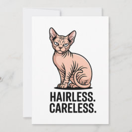 Cartão De Festividades Arte de Atitude de Gato Sphynx Sem Cabelo Despreoc
