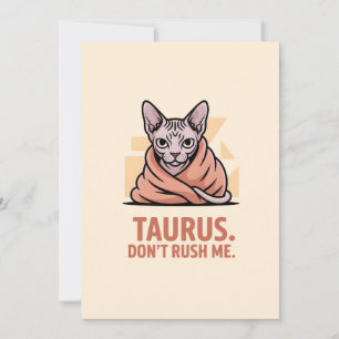 Cartão De Festividades Arte de Atitude do Zodíaco do Gato Sphynx de Touro