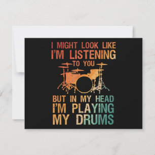 Cartão De Festividades Arte De Baterista Engraçada Para Homens Jogadora D