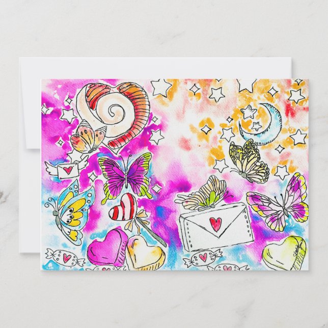 Cartão De Festividades Arte de Borboleta (Frente)