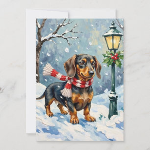 Cartão De Festividades Arte de cachecol de inverno aconchegante de cachor