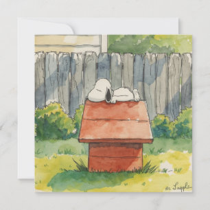 Cartão De Festividades Arte de Cachorro Dormindo em Casa de Cachorro Verm