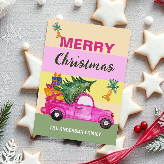 Cartão De Festividades Arte de Cadeias de Vias Vermelhas Rosa (Criador carregado)