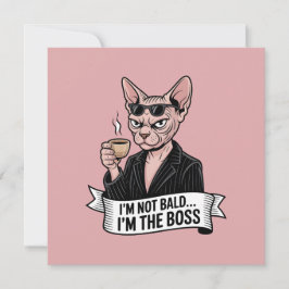 Cartão De Festividades Arte de Café com Gato Sphynx Chefe