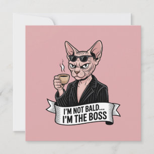 Cartão De Festividades Arte de Café com Gato Sphynx Chefe