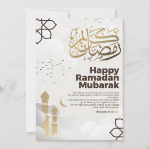 Cartão De Festividades Arte de Caligrafia Dourada Ramadan Mubarak