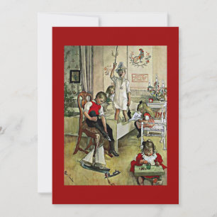 Cartão De Festividades Arte de Carl Larsson: Manhã de Natal,