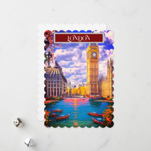 Cartão De Festividades Arte de cartão-postal de viagem de Londres, Arte d