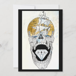 Cartão De Festividades arte de caveira legal