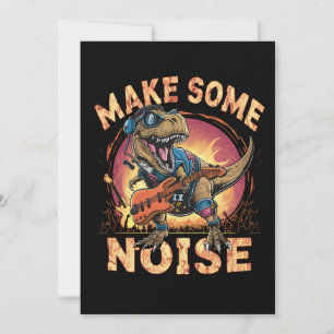 Cartão De Festividades Arte de Concerto do Dinossauro T-Rex Balançando