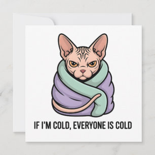 Cartão De Festividades Arte de Desenho Animado de Humor Frio com Gato Sph