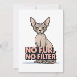 Cartão De Festividades Arte de Gato Sphynx Sem Pelo Sem Filtro Atitude
