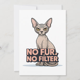 Cartão De Festividades Arte de Gato Sphynx Sem Pelo Sem Filtro Atitude
