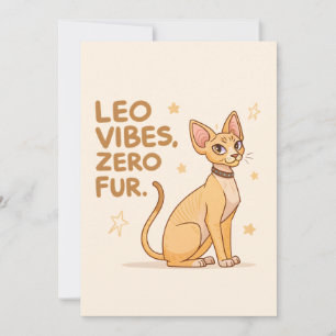 Cartão De Festividades Arte de Ilustração de Gato Esfinge de Leão Zodíaco