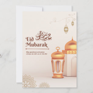 Cartão De Festividades Arte de Lanterna da Mesquita Elegante Eid Mubarak