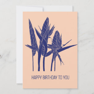 Cartão De Festividades Arte de linha de flores tropicais.