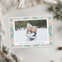 Arte de Linha de Natal Foto da Família em Duas Fac