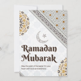Cartão De Festividades Arte de Mandala do Crescente de Ramadan Mubarak