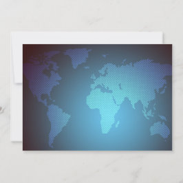Cartão De Festividades Arte de Mapa Mundial Gradiente de Ponto Digital