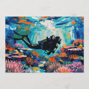 Cartão De Festividades Arte de mergulho (#1) pintura a óleo