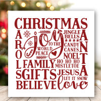 Arte de Metrô de Natal Divertida com Script Vermel