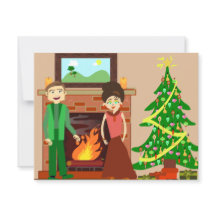 Arte de Natal Vintage de Casal Romântico