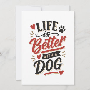 Cartão De Festividades Arte de Parede para Amantes de Cachorros - A Vida