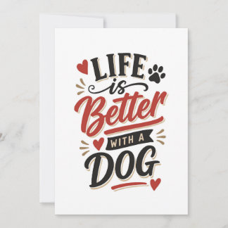 Cartão De Festividades Arte de Parede para Amantes de Cachorros - A Vida 