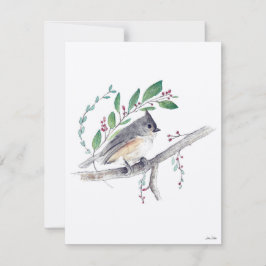 Cartão De Festividades Arte de Pássaro com Tufão