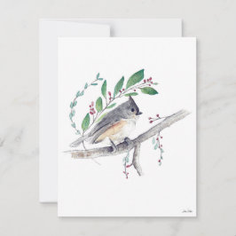 Cartão De Festividades Arte de Pássaro com Tufão