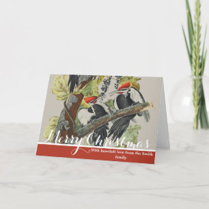 Cartão De Festividades Arte de Pássaro Pica-Pau-Grande Audubon Vintage