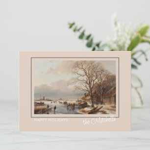 Cartão De Festividades Arte de pintura personalizada da paisagem do inver