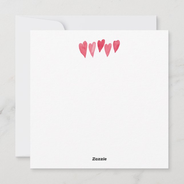 Cartão De Festividades Arte de São Valentim em Aquarela Personalizada Fof (Verso)