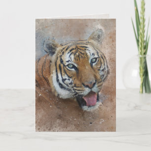 Cartão De Festividades Arte de Tigre Jungle Safari para Todos os Momentos