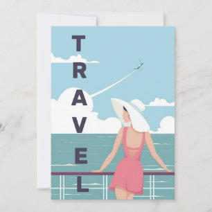 Cartão De Festividades Arte de Viagem Hora de Viajar