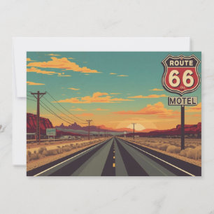 Cartão De Festividades Arte de Viagem pela Rota 66 Vintage Americana