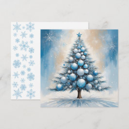 Cartão De Festividades Arte Deco Árvore de Natal de luxo com ornamentos a