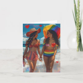 Cartão De Festividades Arte Digital do Amor de Duas Meninas no Dia dos Na