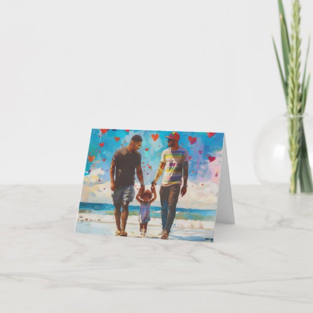 Cartão De Festividades Arte Digital Dois Pais (Frente)