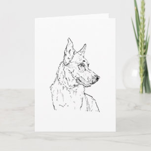 Cartão De Festividades Arte do Cão Pastor Alemão Alsaciano