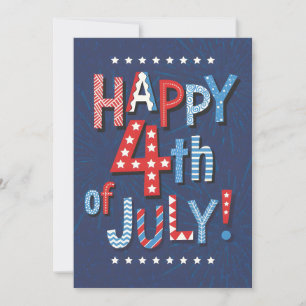 Cartão De Festividades Arte do Dia da Independência Celebração Patriótica